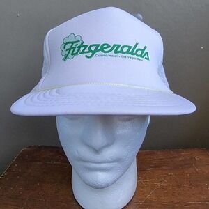 Vintage Fitzgeralds Casino Hotel Reno Las Vegas Trucker Hat Snapback Cap White‎